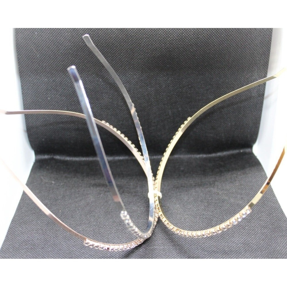 3 Tone Bands Headband with Cubic Zar stones. New w/o box. Free Ship. Please Read - Picture 5 of 6